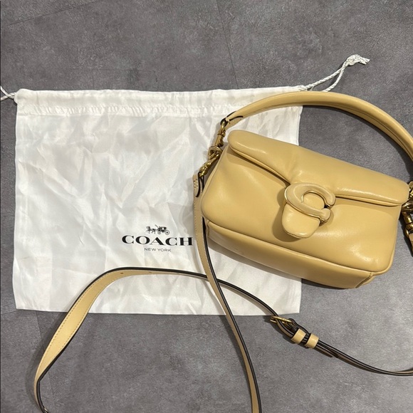 COACH Pillow Tabby 18 Nappa Soft Leather Mini Yellow - Picture 6 of 11